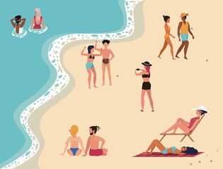 People in beach - Spring break poster