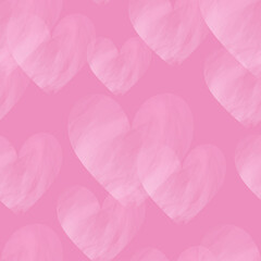 heart forms a pink textured seamless pattern