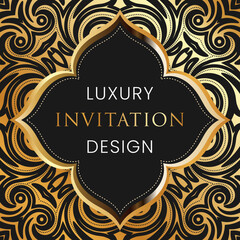 Luxury invitation design for social media contents, invitation, etc. Font not included. This design in *.svg format. You can edit with import this file into several vector editor.
