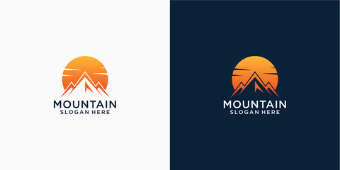 Mountain expedition adventure logo design
