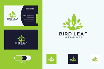 bird leaf logo design
