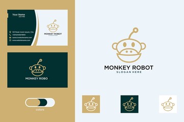 monkey robot logo design template