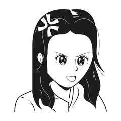 angry anime woman
