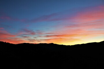 sunset in the mountains