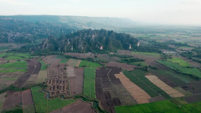 Top view Noen Maprang district, Phitsanulok Unseen Thailand.