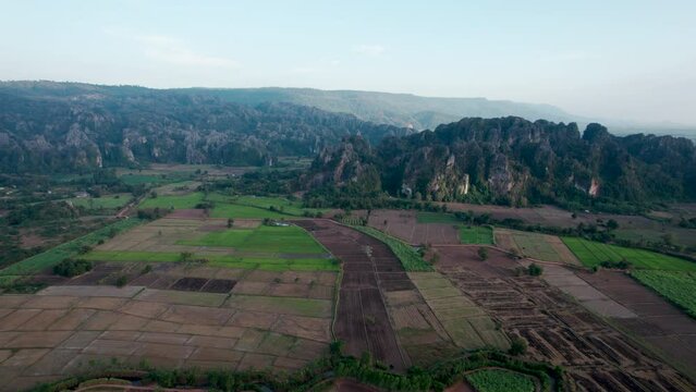 Top view Noen Maprang district, Phitsanulok Unseen Thailand.