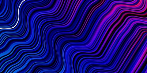 Dark Blue, Red vector background with bent lines. Colorful illustration, which consists of curves. Best design for your posters, banners.