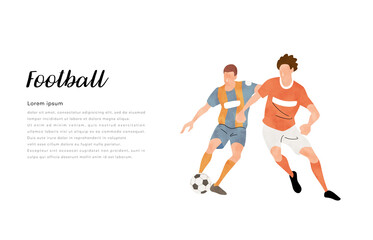 Fototapeta na wymiar ベクターイラスト素材：サッカーをプレイする人物、スポーツ選手 