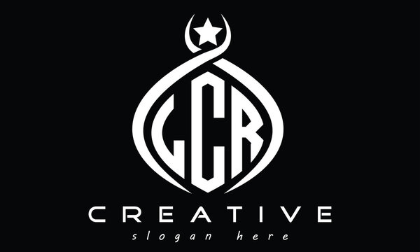 LCR three letters curved initial monogram logo design, geometric oval minimalist modern creative logo, vector template
