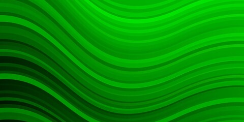 Light Green vector pattern with curves. Bright illustration with gradient circular arcs. Template for cellphones.