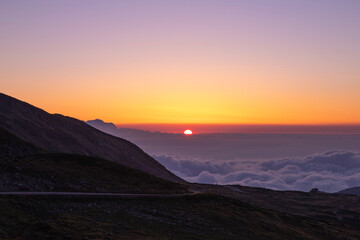 sunset in the mountains