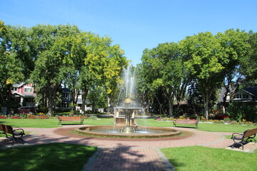 fountain in the park, Alexander Circle, Edmonton, Alberta