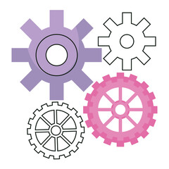 construction gears icons
