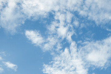 Background with clouds scatter on blue sky, beautiful nature