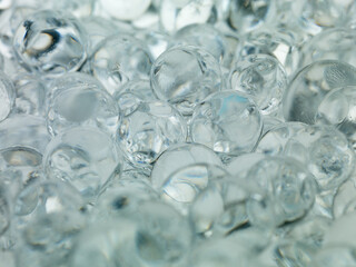 balls of ice cold transparent translucent gray macro