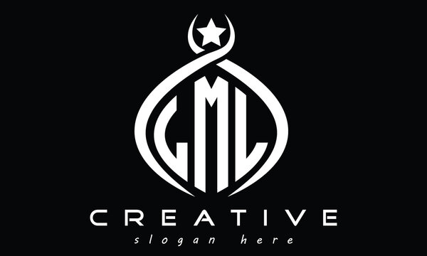 LML three letters monogram curved initial logo design, geometric oval minimalist modern creative logo, vector template