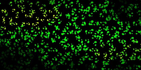 Dark blue, green vector background with random forms.