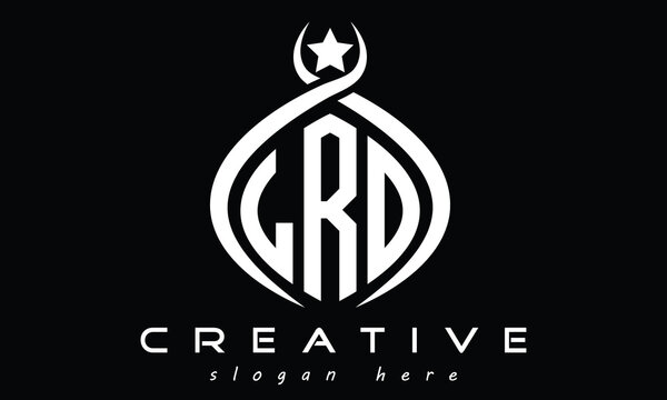 LRO three letters monogram curved initial logo design, geometric oval minimalist modern creative logo, vector template
