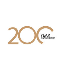 200 year anniversary celebration vector template design illustration - obrazy, fototapety, plakaty