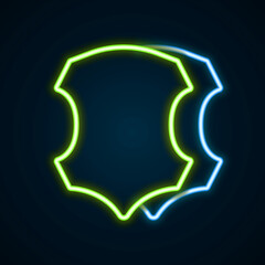 Glowing neon line Leather icon isolated on black background. Colorful outline concept. Vector