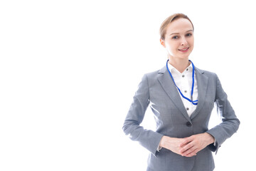 スーツを着た笑顔のビジネスウーマン