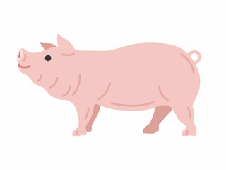 横から見た、豚のイラスト