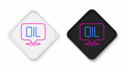 Fototapeta premium Line Word oil icon isolated on white background. Colorful outline concept. Vector