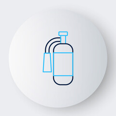 Line Fire extinguisher icon isolated on white background. Colorful outline concept. Vector