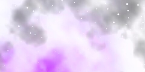 Fototapeta premium Light Purple vector background with colorful stars. Blur decorative design in simple style with stars. Pattern for wrapping gifts.