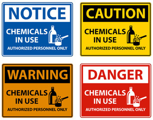 Danger Chemicals In Use Symbol Sign On White Background