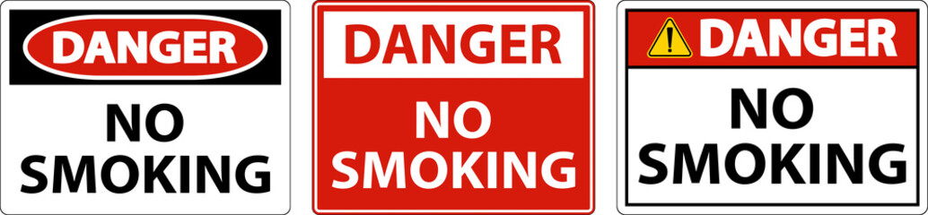 Danger No Smoking Symbol Sign On White Background