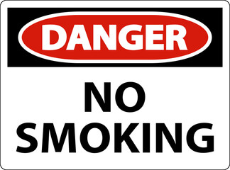 Danger No Smoking Symbol Sign On White Background