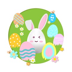 Easter card in cartoon style