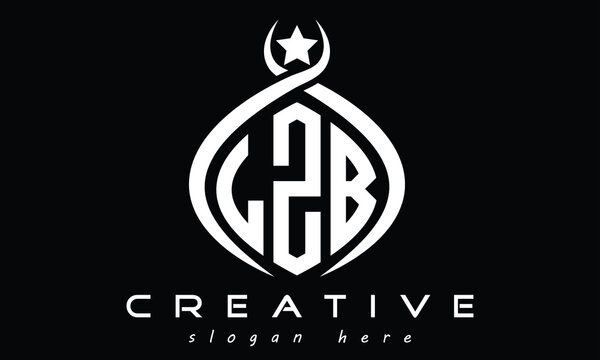 LZB three letters monogram curved initial logo design, geometric oval minimalist modern creative logo, vector template