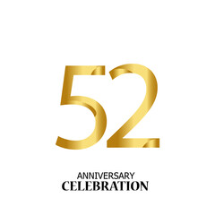 52 YEARS ANNIVERSARY CELEBRATION VECTOR TEMPLATE DESIGN ILLUSTRATION