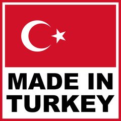 Made in Turkey Turkish Flag Concept -  3D Illustration