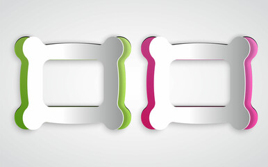 Paper cut Rectangular pillow icon isolated on grey background. Cushion sign. Orthopedic pillow. Paper art style. Vector