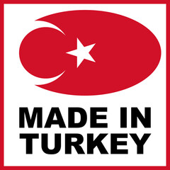 Made in Turkey Turkish Flag Concept -  3D Illustration