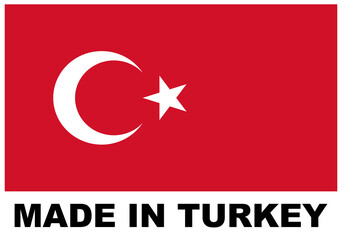 Made in Turkey Turkish Flag Concept -  3D Illustration