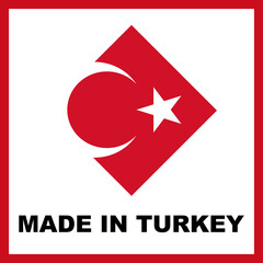 Made in Turkey Turkish Flag Concept -  3D Illustration