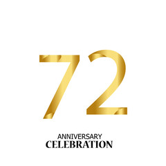 72 YEARS ANNIVERSARY CELEBRATION VECTOR TEMPLATE DESIGN ILLUSTRATION