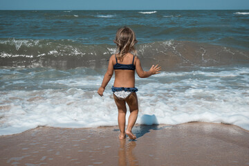 girl on vacation in the sea. The concept of Spa, swimming lessons, vacations, water treatment