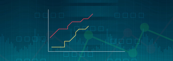 2d rendering Stock market online business concept. business Graph 