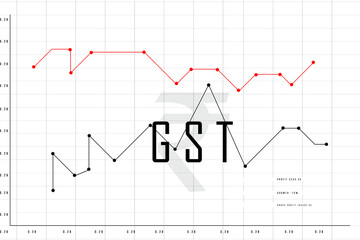 2d rendering Stock market online business concept. business Graph with GST