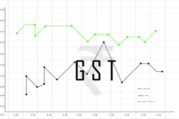 2d rendering Stock market online business concept. business Graph with GST