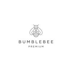 Bumblebee line logo design template