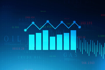 2d rendering Stock market online business concept. business Graph 