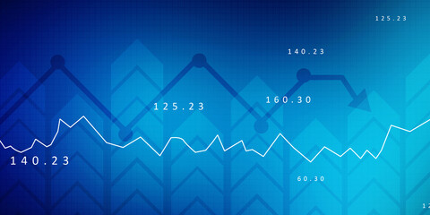 2d rendering Stock market online business concept. business Graph 