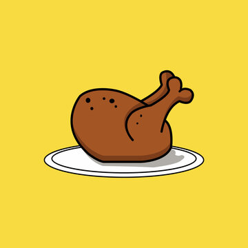 recommend clip art: fried chicken on a plate ready for me to eat, delicious fried chicken pictures