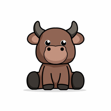The cute baby bull is so adorable. brown bull